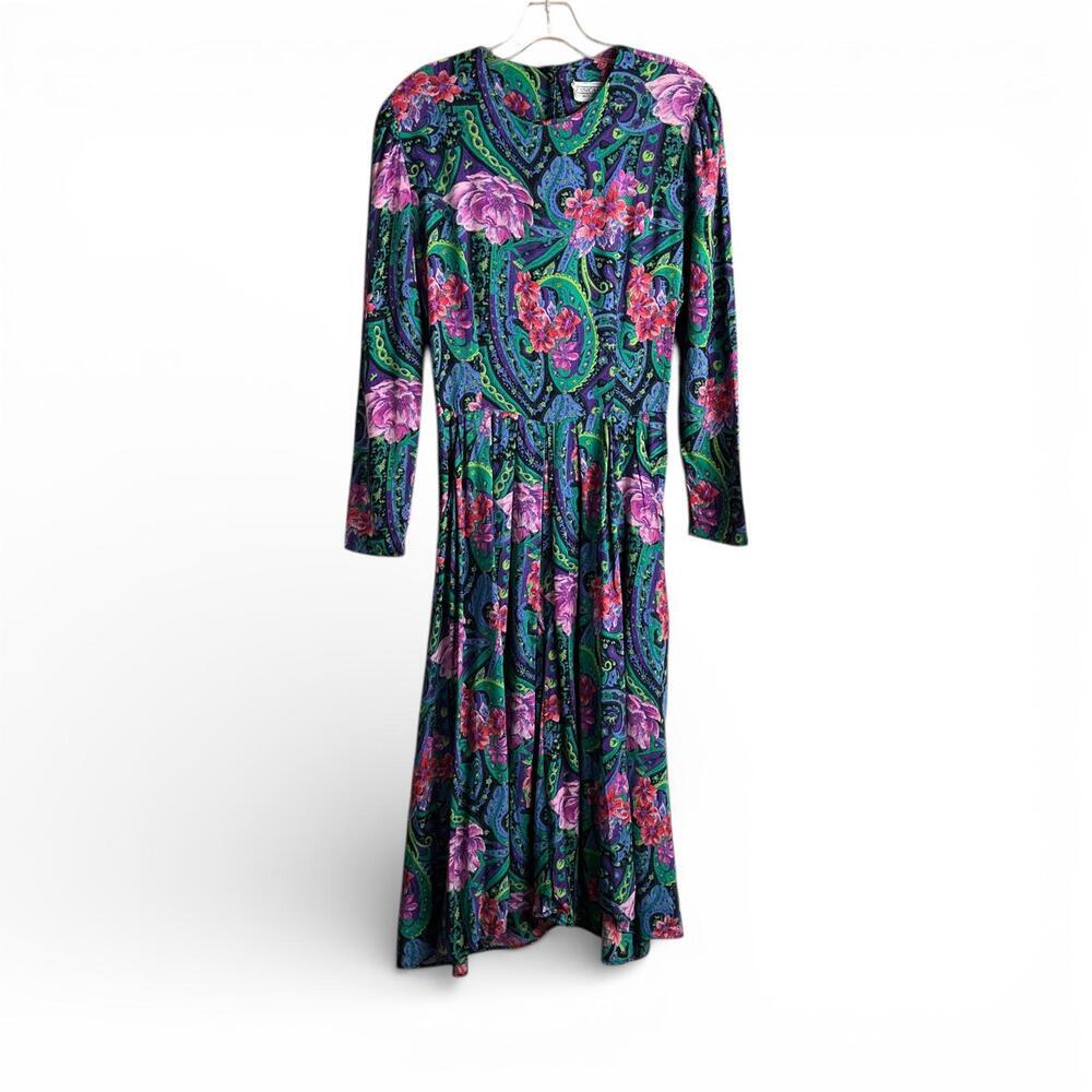 Vintage Psychedelic Floral Paisley Long Sleeve Jumpsuit